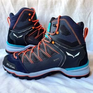 SALEWA Mountain Trainer Lite Mid GTX Women's Waterproof Hiking Boots Navy Size 8